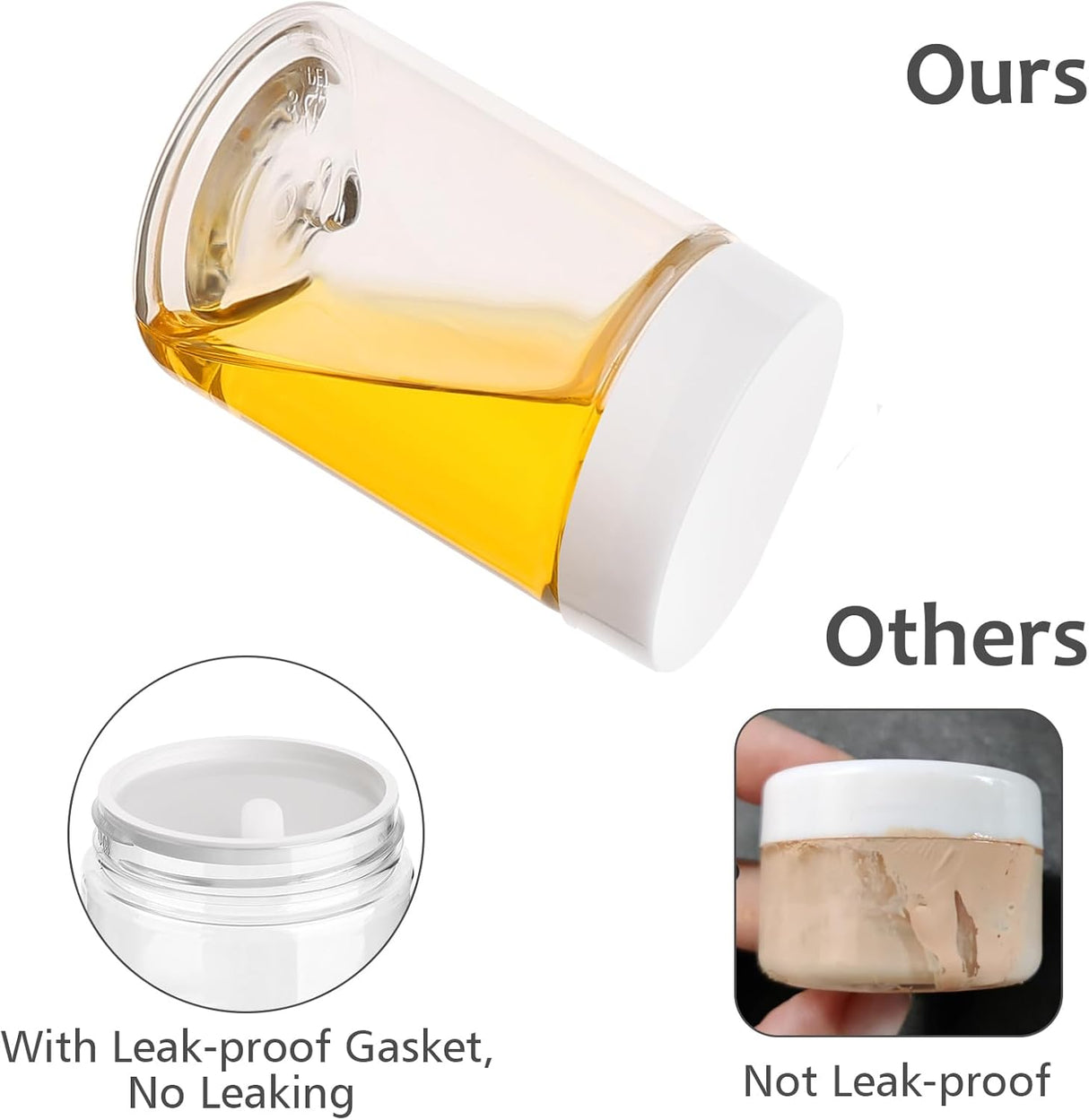 4 Pack Plastic Jars, 4 OZ Round Clear Cosmetic Container Jars with White Lids, Leak Proof Makeup Sample Container, Refillable Travel Cosmetic Storage for DIY Making Creams, Lotion, Body Scrub