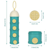 Formula Dispenser On The Go, 4 Layers Stackable Formula Container to Go, Non-Spill Portable Milk Powder Baby & Kids Snack Container, Green