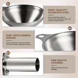 Kitchen Funnel, Stainless Steel Mini Funnel, Set of 3, Perfect for Transferring Liquids, Oils, Powders, Spices, with Round Ring and Cleaning Brush