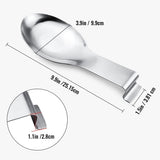 1 PCS Stainless Steel Spoon Rest, Spoon Holder for Stove Top, Utensil Spoon Rest Holder, kitchen utensils Holder for Ladles, Spatula, Cooking Utensils or Kitchen Tools (Silver)