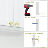 4 Pack Cabinet Knobs Zinc Alloy Solid Kitchen Cabinet Pulls Brushed Gold Drawer Knobs Dresser Cabinet Handles (37 mm)