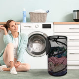 Large Collapsible Laundry Basket with Lid Foldable Mesh Pop Up Hamper with Handles for Laundry Room, Bathroom, Kids Room, College Dorm, Travel, Storage Organizer Black