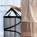 Collapsible Laundry Basket Foldable Mesh Pop Up Hamper with Handles for Laundry Room, Bathroom, Kids Room, College Dorm, Travel, Storage Organizer Black