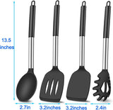 4Pcs Silicone Spatula Turner Slotted Spatula Set Spoon, Spatulas Silicone Heat Resistant Wok Rubber Spatulas for Nonstick Cookware Spatula Cooking Kitchen Utensils Set