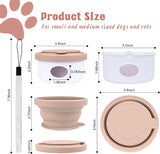 Collapsible Dog Bowl for Travel Double Feeder and Water Bowl with Lid and Carrying Strap