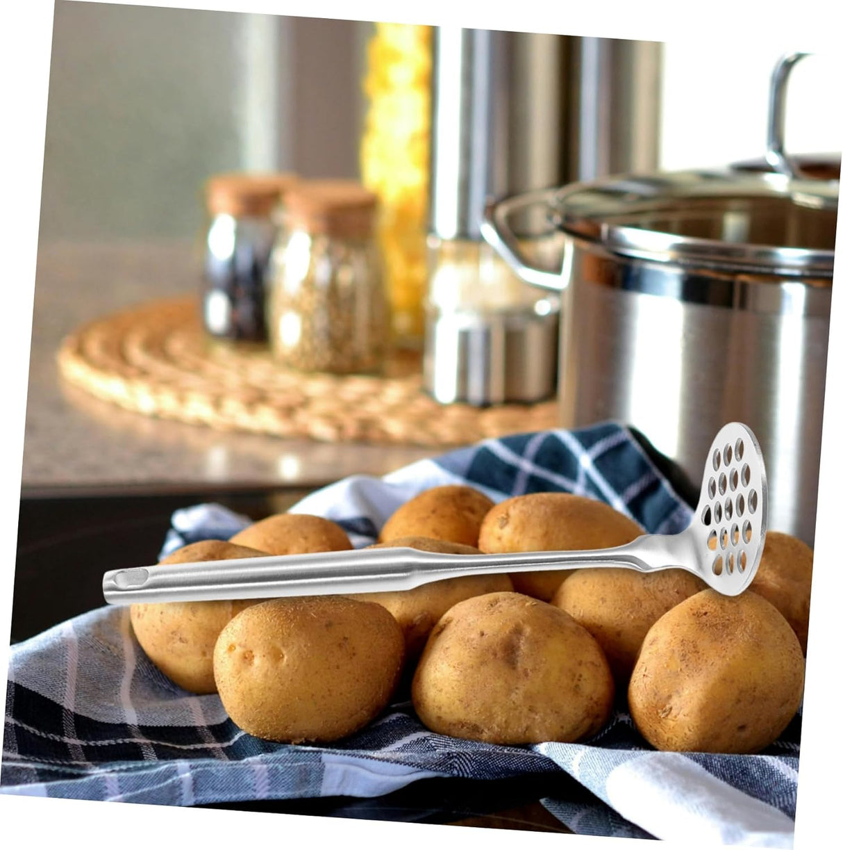 Robust Potato Masher for Vegetables & Fruit - Dishwasher Safe Kitchen Tool - Easy to Clean