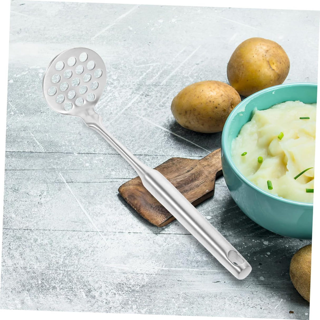 Robust Potato Masher for Vegetables & Fruit - Dishwasher Safe Kitchen Tool - Easy to Clean