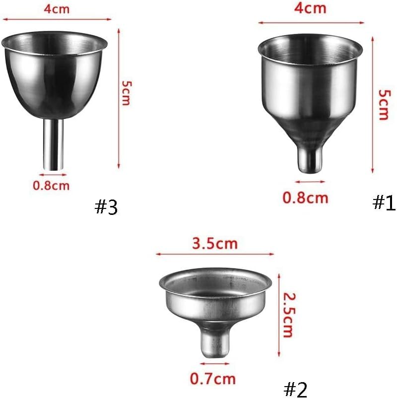 Stainless Steel Mini Funnel for Perfume & Essential Oils - Kitchen & Hobby Use - Silver - 1 Piece