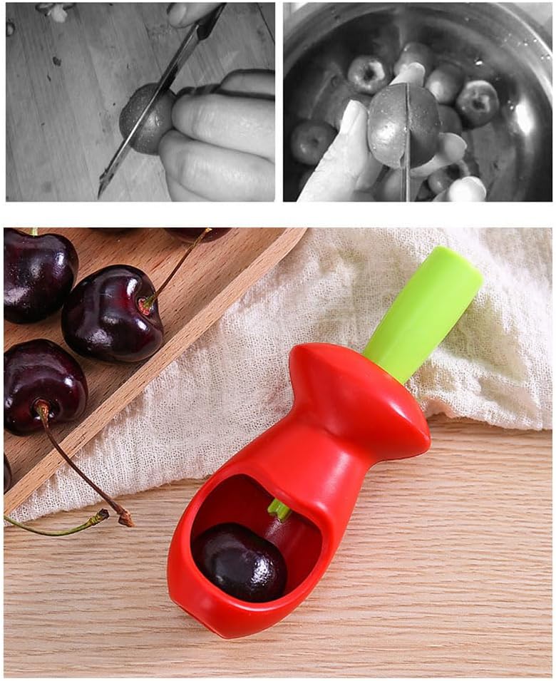 Cherry and Olive Pitter with Splatter Protection for Clean Work - Handy Kitchen Tool