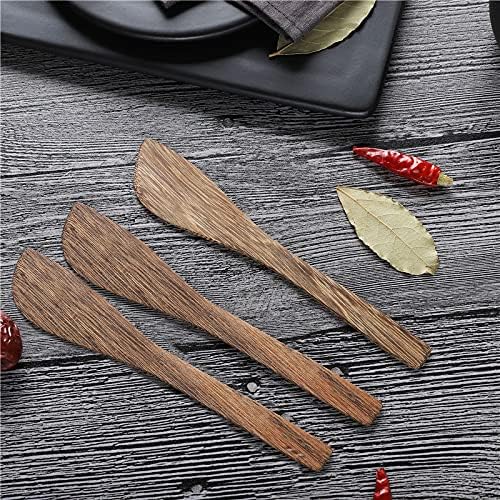 3-Piece Teak Kitchen Utensil Set Safe for Non-Stick Pans Heat Resistant Cooking Tools