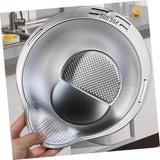 2-Piece Stainless Steel Rice Washing Strainer Set with Thickened Fine Mesh for Fruits Vegetables Easy to Clean Kitchen Colander