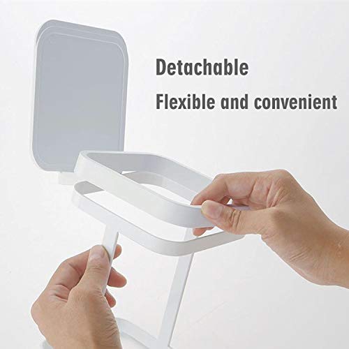 White Kitchen Bedroom Trash Can Rack - 1 Piece Waste Bin Holder for Home Kitchen Use