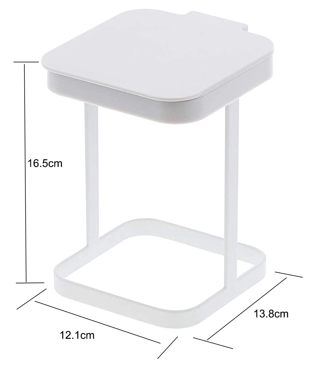 White Kitchen Bedroom Trash Can Rack - 1 Piece Waste Bin Holder for Home Kitchen Use