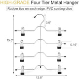 2 Pack Black Pants Hangers with Adjustable Clips Non-Slip Space Saving for Jeans Shorts Skirts Dresses Hand Towels in Laundry Room