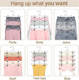 2 Pack Black Pants Hangers with Adjustable Clips Non-Slip Space Saving for Jeans Shorts Skirts Dresses Hand Towels in Laundry Room