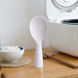 Standing Rice Spoon White Self-Standing Serving Spoon Kitchen Antiscald Rice Paddle