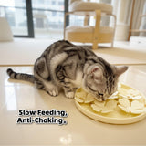 Slow Feeder Bowl for Cats and Dogs Yellow Anti-Choking Educational Pet Toy BPA-Free Silicone Bowl for Fast Eaters