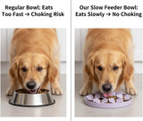 Slow Feeder Bowl for Cats and Dogs Yellow Anti-Choking Educational Pet Toy BPA-Free Silicone Bowl for Fast Eaters