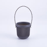 Ceramic Flower Pot - Indoor/Outdoor Use - Break Resistant - Black - 1 Piece - Wall-Mounted Planter