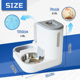 Automatic Pet Feeder and Water Bowl for Dogs and Cats - Grey - 1 Piece