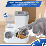 Automatic Pet Feeder and Water Bowl for Dogs and Cats - Grey - 1 Piece