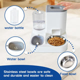 Automatic Pet Feeder and Water Bowl for Dogs and Cats - Grey - 1 Piece