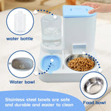 Automatic Pet Feeder and Water Bowl for Dogs and Cats - Blue