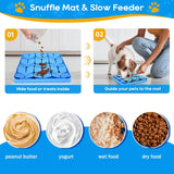 Slow Feeder Dog Cat Bowl Blue 1 Piece Pet Food Bowl