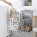 Collapsible Laundry Hamper - Foldable Space-Saving Design - Ideal for Bathroom & Small Spaces - Includes Self-Adhesive Hook - Grey - Set of 1
