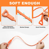 4 Pack Orange Drain Unblocker Flexible Reusable Hooks for Kitchen Bathroom Toilet Sink