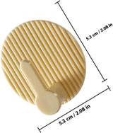 Self-Adhesive Wall Hooks 4 Pack Striped Design Beige for Bathroom Kitchen Bedroom
