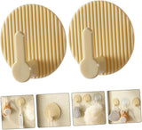 Self-Adhesive Wall Hooks 4 Pack Striped Design Beige for Bathroom Kitchen Bedroom