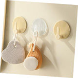 Self-Adhesive Wall Hooks 4 Pack Striped Design Beige for Bathroom Kitchen Bedroom
