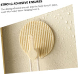 Self-Adhesive Wall Hooks 4 Pack Striped Design Beige for Bathroom Kitchen Bedroom