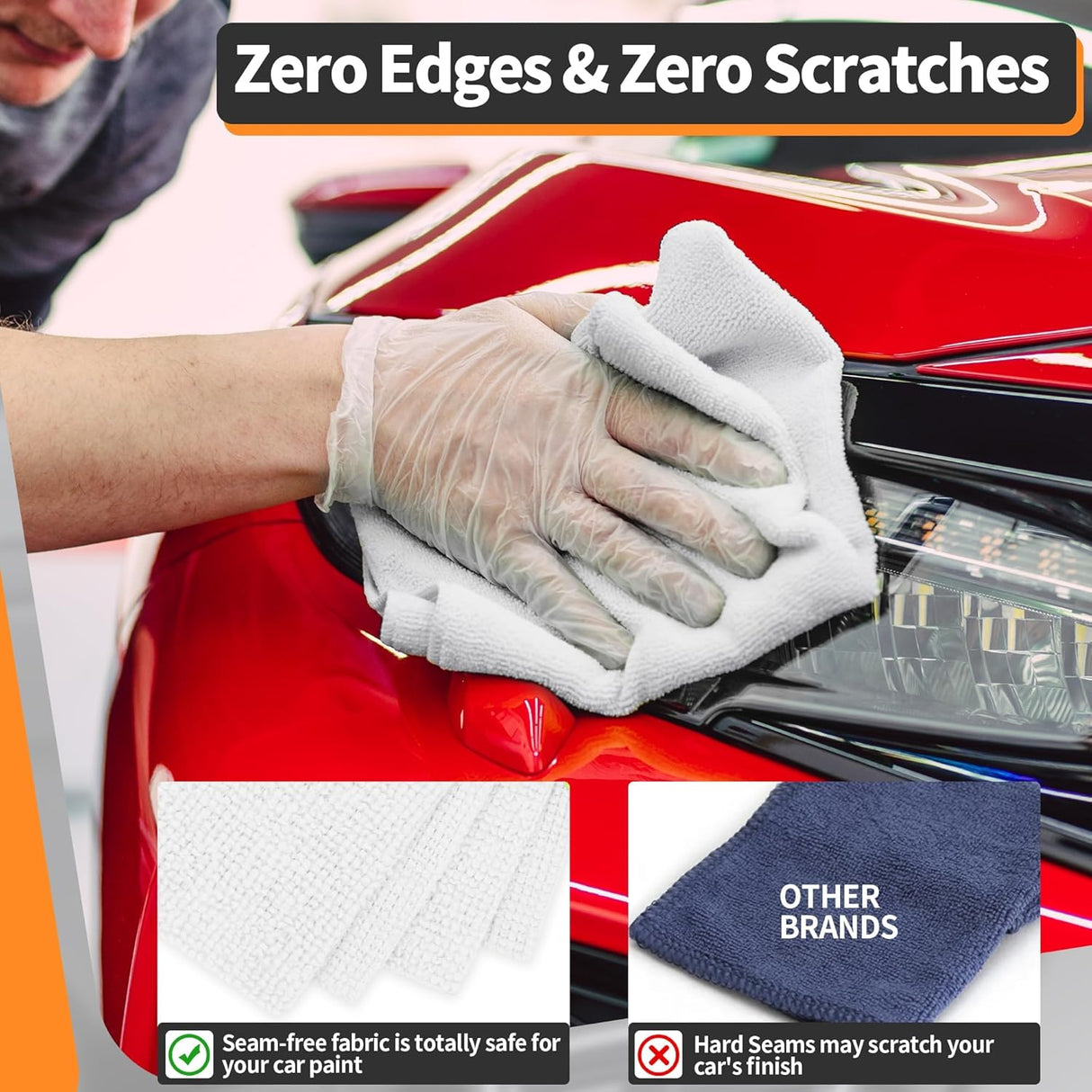 Microfiber Cleaning Cloth, 50 Pack Cleaning Rags& White Microfiber Cleaning Cloth, Pack of 50, 16"X12" Cleaning Rags for Housekeeping and Kitchen