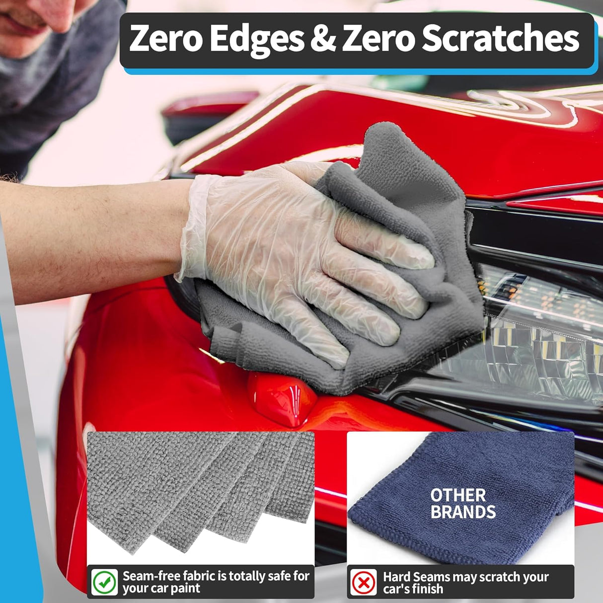 Microfiber Cleaning Cloth, 50 Pack Cleaning Rags& Grey Microfiber Cleaning Cloth -Pack of 50, 16"X12" Cleaning Rags for Housekeeping and Kitchen