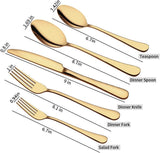 Gold Silverware Set for 8, 40-Piece Gold Flatware Set Stainless Steel Cutlery Kitchen Utensil Set Mirror Polished