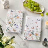 Floral Leaves Butterfly Spring Kitchen Towels Dish Towels, 18x26 Inch Seasonal Summer Decoration Hand Towels Set of 2
