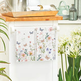 Floral Leaves Butterfly Spring Kitchen Towels Dish Towels, 18x26 Inch Seasonal Summer Decoration Hand Towels Set of 2
