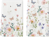 Floral Leaves Butterfly Spring Kitchen Towels Dish Towels, 18x26 Inch Seasonal Summer Decoration Hand Towels Set of 2