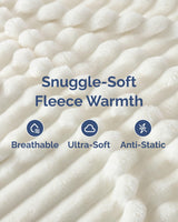 Super Soft Fleece Blanket Throw Size - Fleece Throw Blanket for Bed, Couch & Chair - Cozy, Warm & Breathable - All Season Fuzzy, Cute Decor, Microplush Bedding for Women, Men & Teens - 50x60, Ivory