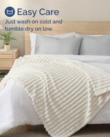 Super Soft Fleece Blanket Throw Size - Fleece Throw Blanket for Bed, Couch & Chair - Cozy, Warm & Breathable - All Season Fuzzy, Cute Decor, Microplush Bedding for Women, Men & Teens - 50x60, Ivory
