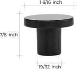 25 Pack Matte Black Round Cabinet Knobs Solid Dresser Knobs Drawer Pulls Black Cupboard Knobs for Modern Kitchen Cabinet Hardware