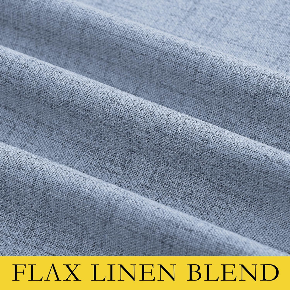 Stone Blue Vintage Linen 100% Blackout Curtains for Living Room,Thermal Insulated Curtains 63" Long,Noise Reducing Window Treatment Drapes for Hall Room,52" Wide Per Panel,Set of 2
