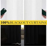 100% Absolutely Blackout Linen Curtains with Thermal Insulated White Liner,Greyish White,52" Wide,84" Length Energy Saving Curtains for Living Room 2 Panels Set,Vertical Blinds