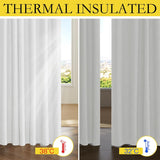 100% Absolutely Blackout Linen Curtains with Thermal Insulated White Liner,Greyish White,52" Wide,84" Length Energy Saving Curtains for Living Room 2 Panels Set,Vertical Blinds