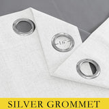 100% Absolutely Blackout Linen Curtains with Thermal Insulated White Liner,Greyish White,52" Wide,84" Length Energy Saving Curtains for Living Room 2 Panels Set,Vertical Blinds