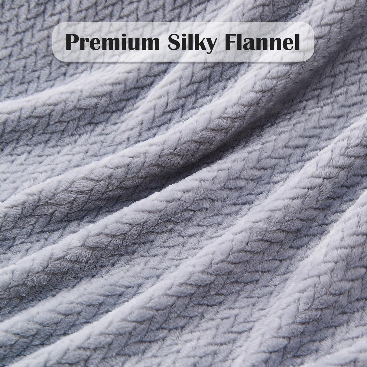 Super Soft Throw Size Blanket Grey Premium Silky Flannel Fleece Leaves Pattern Lightweight Bed Blanket All Season Use (Grey, Throw(50"x60"))