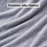 Super Soft Throw Size Blanket Grey Premium Silky Flannel Fleece Leaves Pattern Lightweight Bed Blanket All Season Use (Grey, Throw(50"x60"))