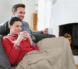 100% Cotton Khaki Waffle Blanket (Big Size - 120x120 Inch) Soft Lightweight Cozy Breathable Bed Blanket for All Seasons
